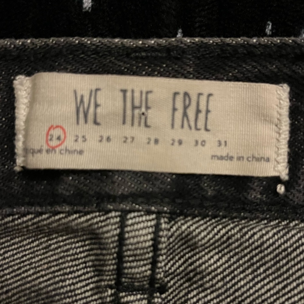 We the Free Black Distressed Denim Skirt - Picture 2 of 3